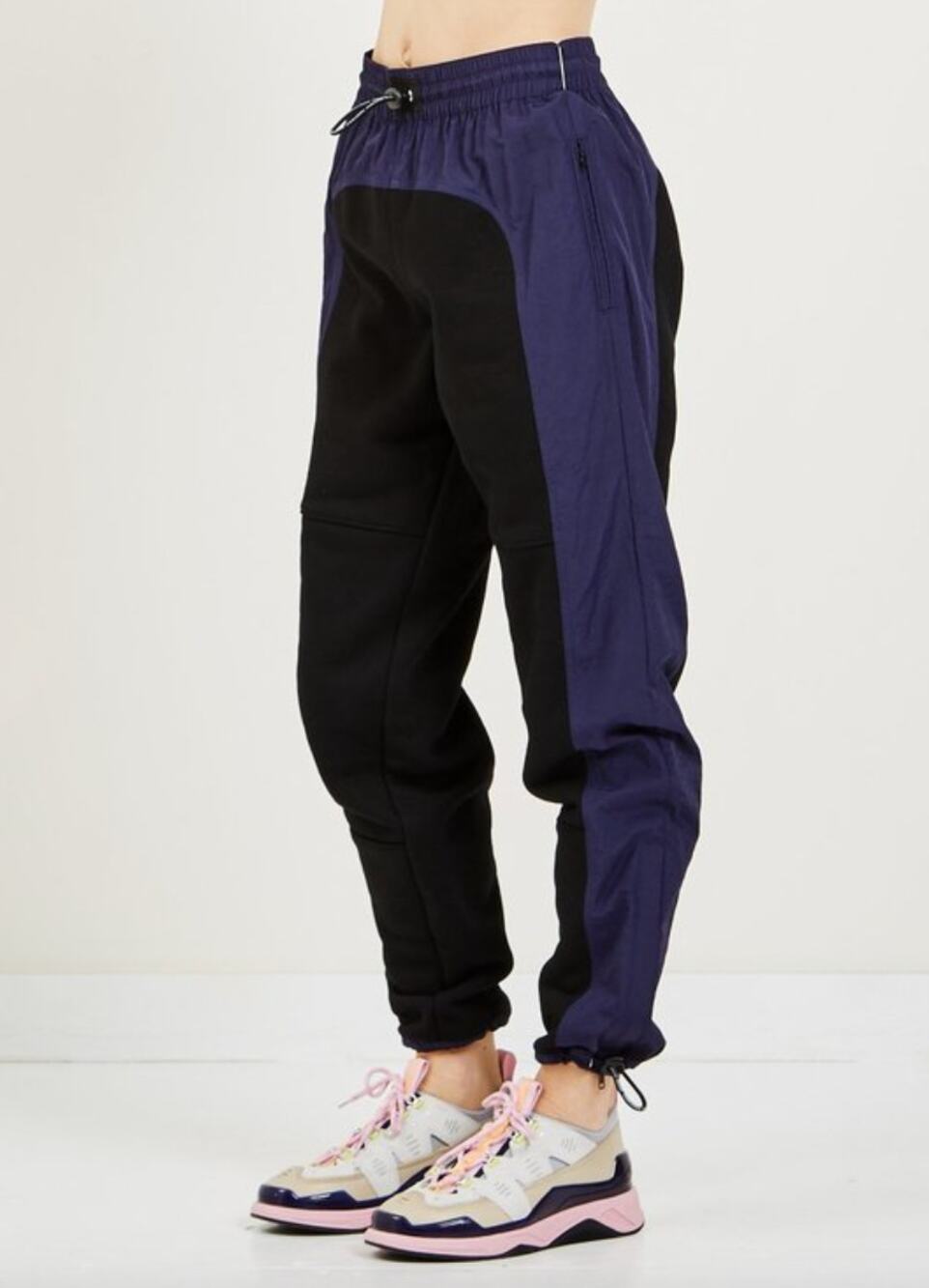 Opening Ceremony Hybrid Blue Black Elastic Drawstring Waist Ankle Zip Joggers XS